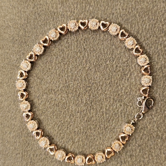 Heart Bracelet 10k/Sterling Silver - Picture 3 of 5